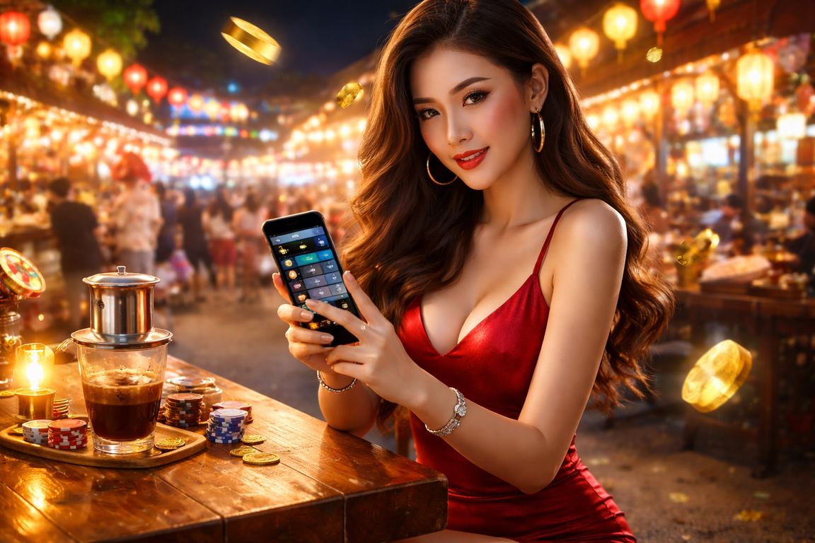 Người chơi esports betting tại Phú Quốc với ly cà phê Việt Nam